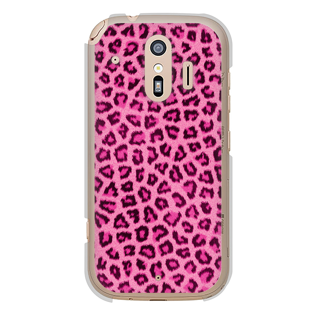 らくらくスマートフォン F-42A docomo 高画質仕上げ 背面印刷 ハードケース ヒョウ柄ベーシックS