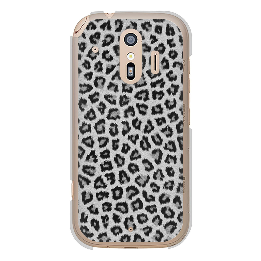 らくらくスマートフォン F-42A docomo 高画質仕上げ 背面印刷 ハードケース ヒョウ柄ベーシックS