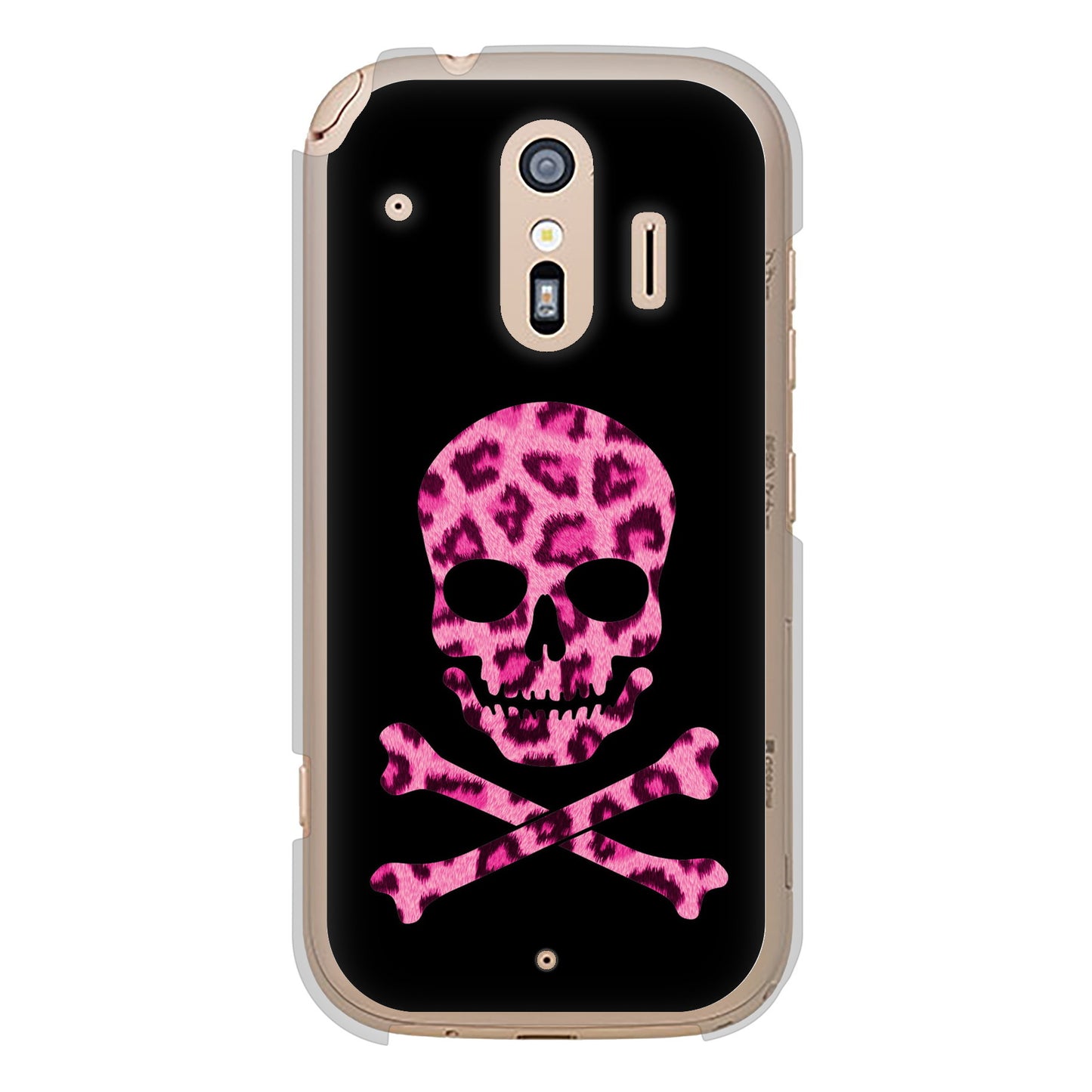 らくらくスマートフォン F-42A docomo 高画質仕上げ 背面印刷 ハードケース ドクロフレーム