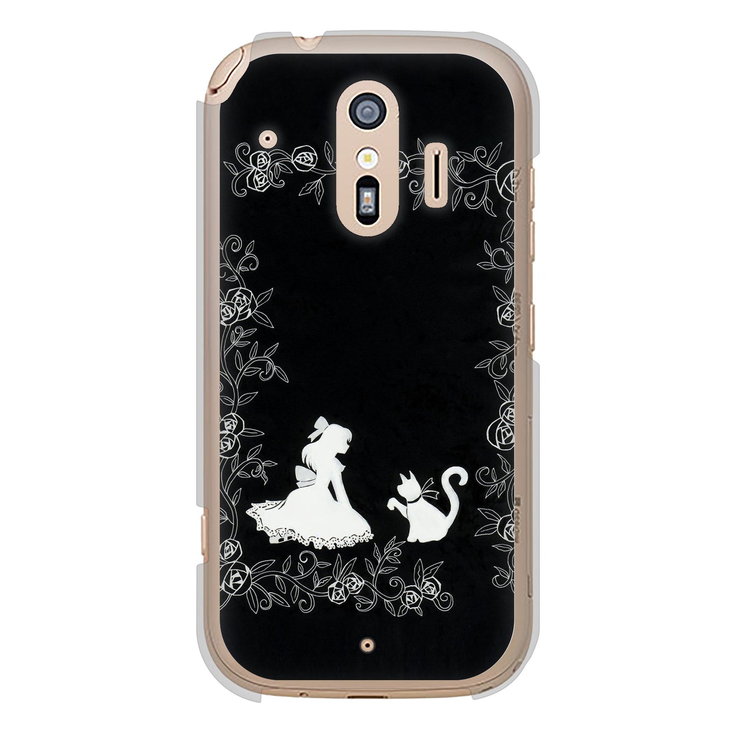 らくらくスマートフォン F-42A docomo 高画質仕上げ 背面印刷 ハードケース お姫様とネコ