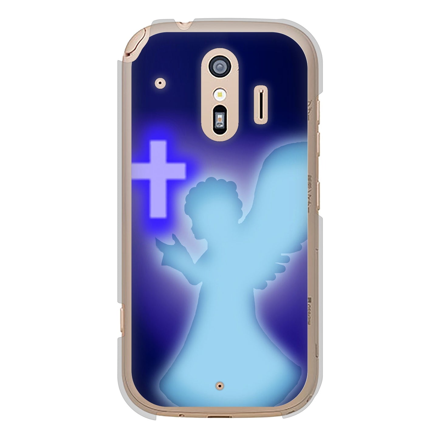 らくらくスマートフォン F-42A docomo 高画質仕上げ 背面印刷 ハードケース 【1249 祈りを捧げる天使】