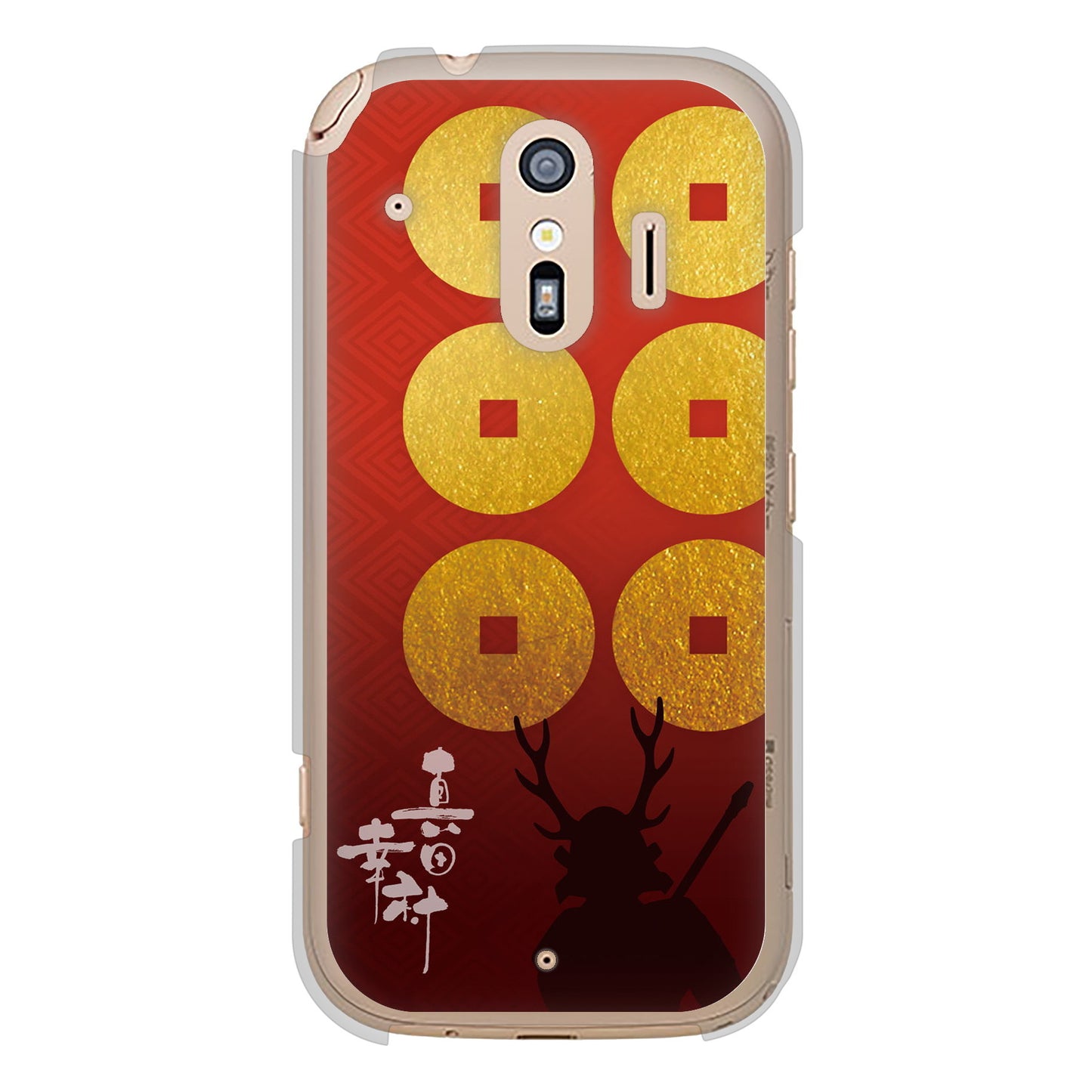 らくらくスマートフォン F-42A docomo 高画質仕上げ 背面印刷 ハードケース 家紋