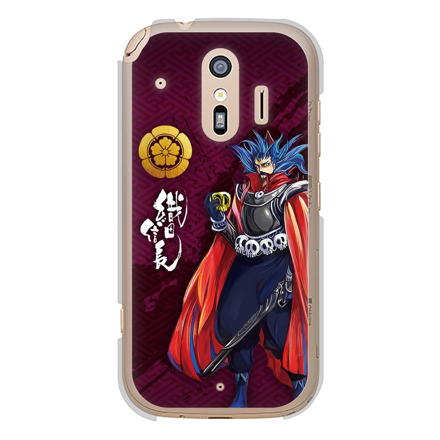 らくらくスマートフォン F-42A docomo 高画質仕上げ 背面印刷 ハードケース 家紋