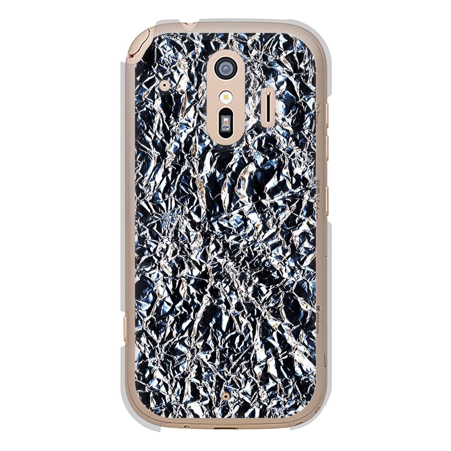 らくらくスマートフォン F-42A docomo 高画質仕上げ 背面印刷 ハードケース 【EK835 スタイリッシュアルミシルバー】