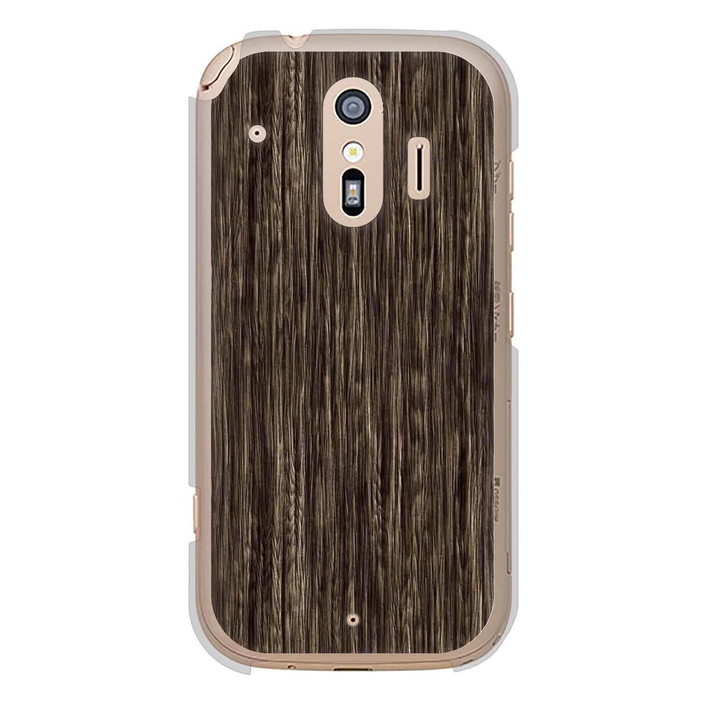 らくらくスマートフォン F-42A docomo 高画質仕上げ 背面印刷 ハードケース 【EK848 木目ダークブラウン】