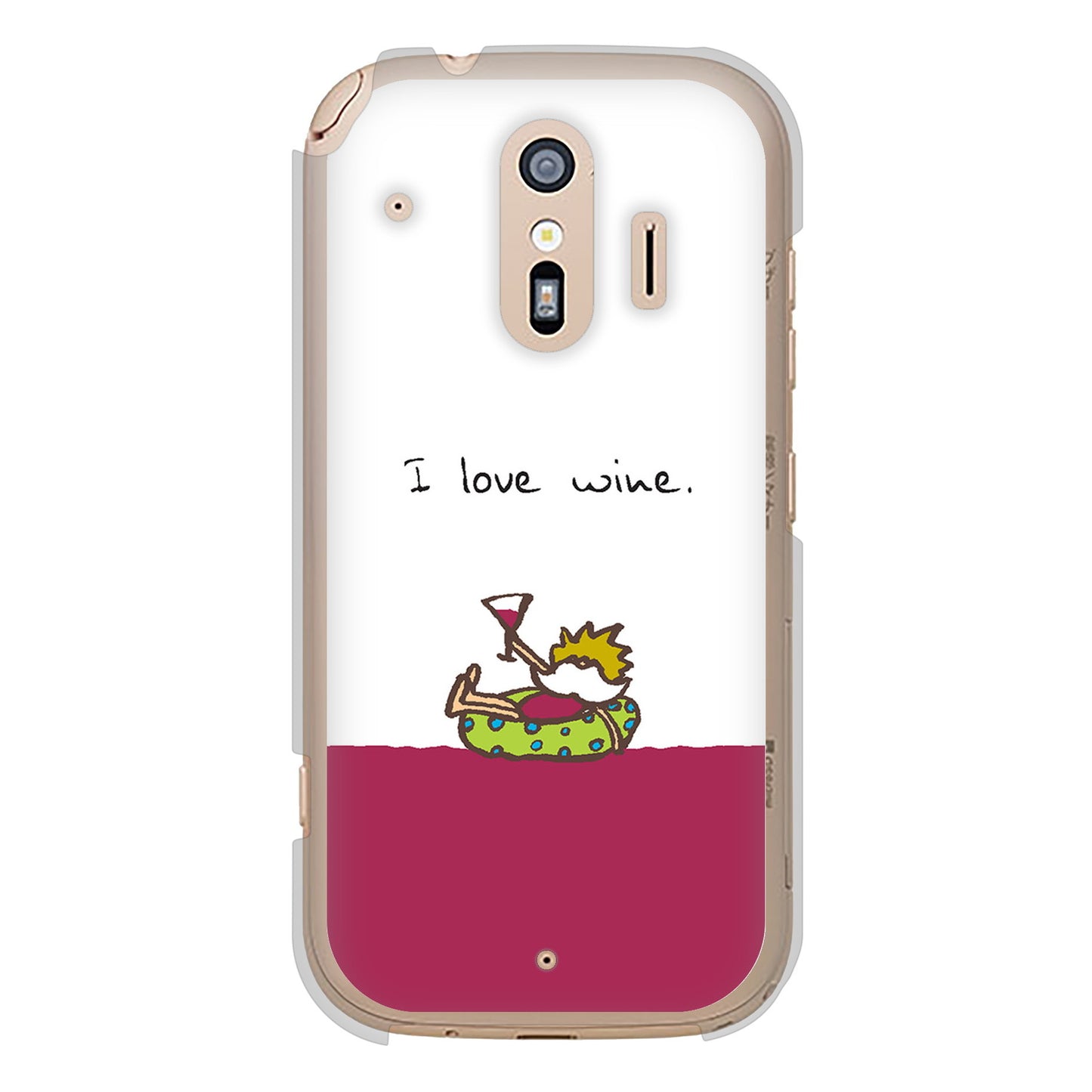 らくらくスマートフォン F-42A docomo 高画質仕上げ 背面印刷 ハードケース 【IA811 ワインの神様】