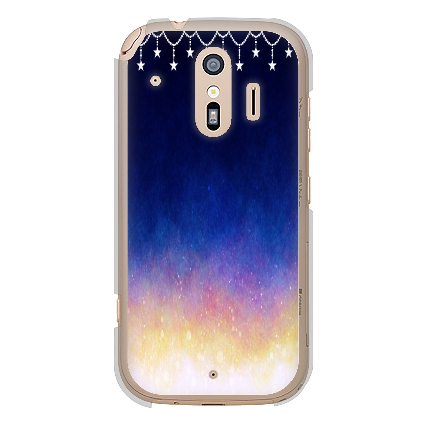 らくらくスマートフォン F-42A docomo 高画質仕上げ 背面印刷 ハードケース 【MI803 冬の夜空】