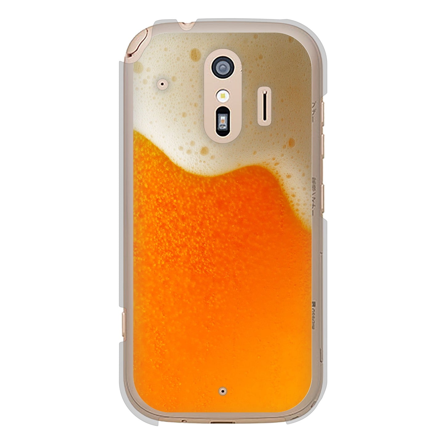 らくらくスマートフォン F-42A docomo 高画質仕上げ 背面印刷 ハードケース 生ビール