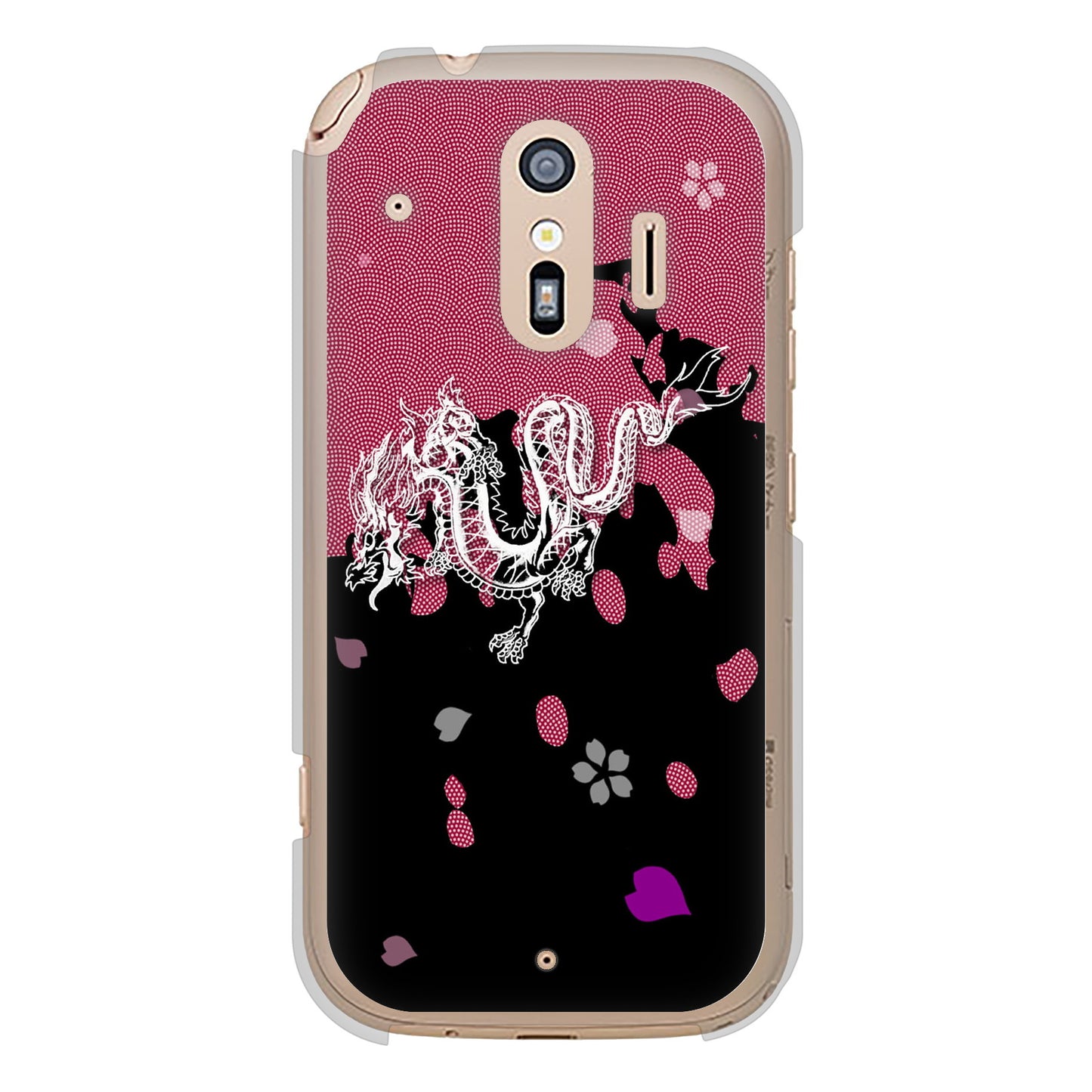 らくらくスマートフォン F-42A docomo 高画質仕上げ 背面印刷 ハードケース 和竜
