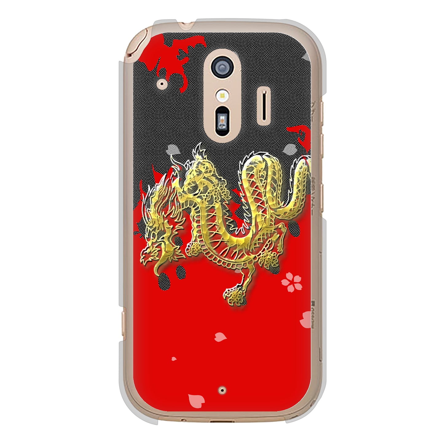 らくらくスマートフォン F-42A docomo 高画質仕上げ 背面印刷 ハードケース 和竜