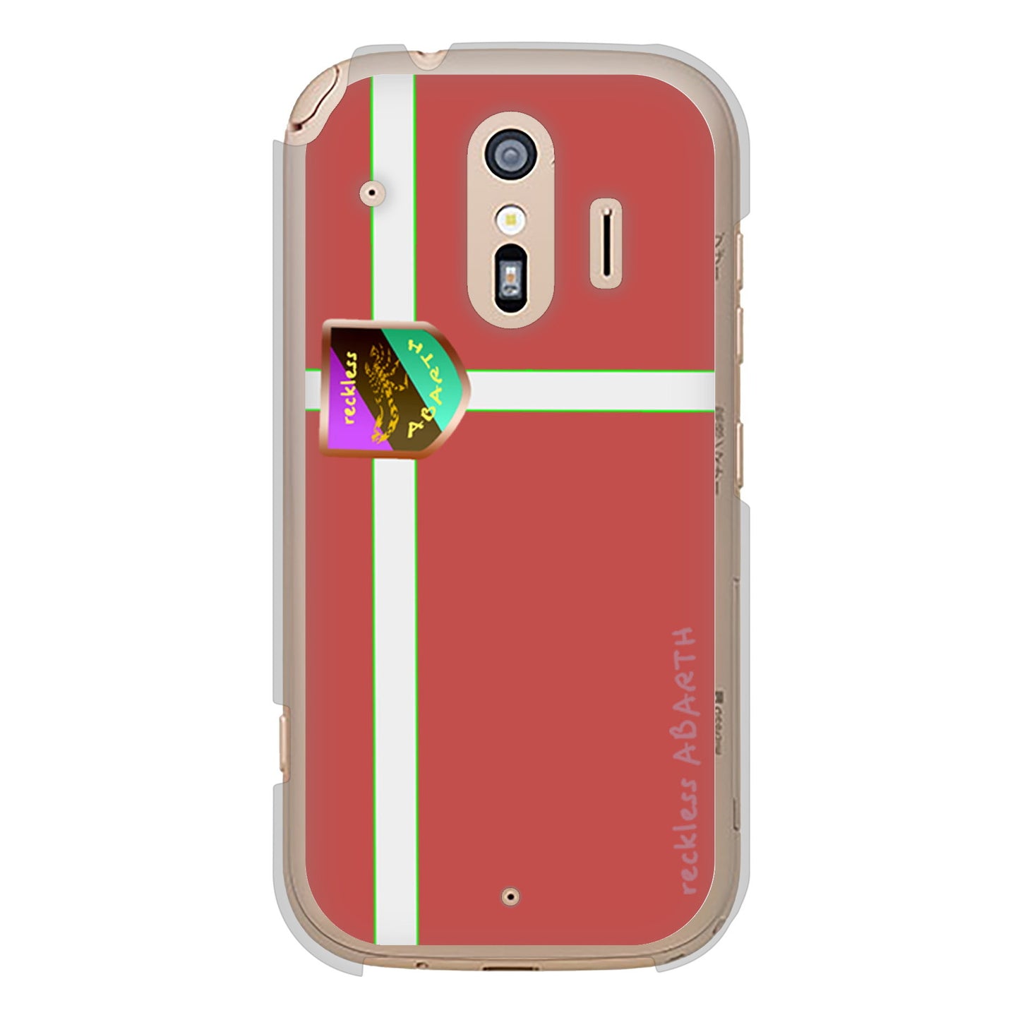 らくらくスマートフォン F-42A docomo 高画質仕上げ 背面印刷 ハードケース アバルト