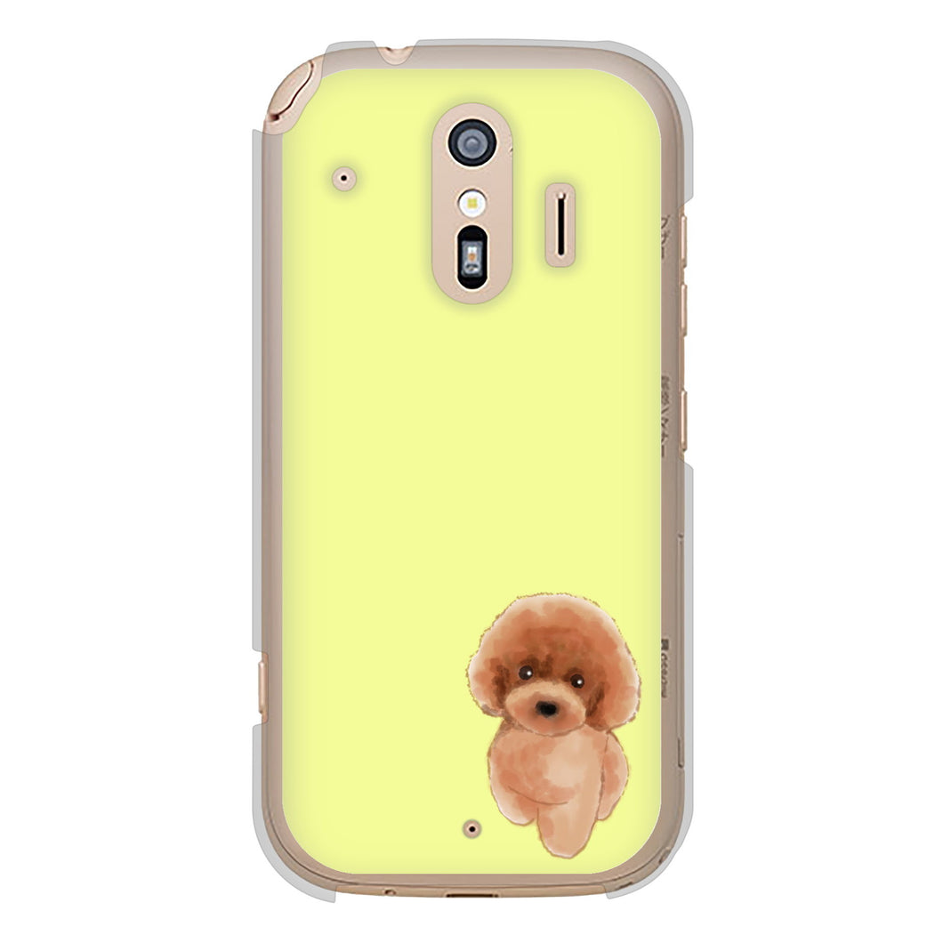 らくらくスマートフォン F-42A docomo 高画質仕上げ 背面印刷 ハードケース トイプードルレッド