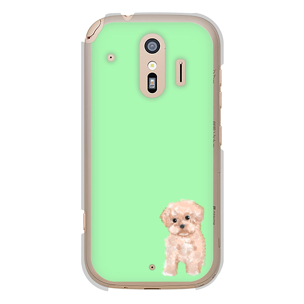 らくらくスマートフォン F-42A docomo 高画質仕上げ 背面印刷 ハードケース トイプードルアプリコット