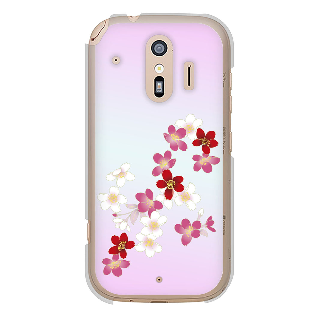 らくらくスマートフォン F-42A docomo 高画質仕上げ 背面印刷 ハードケース 和花柄