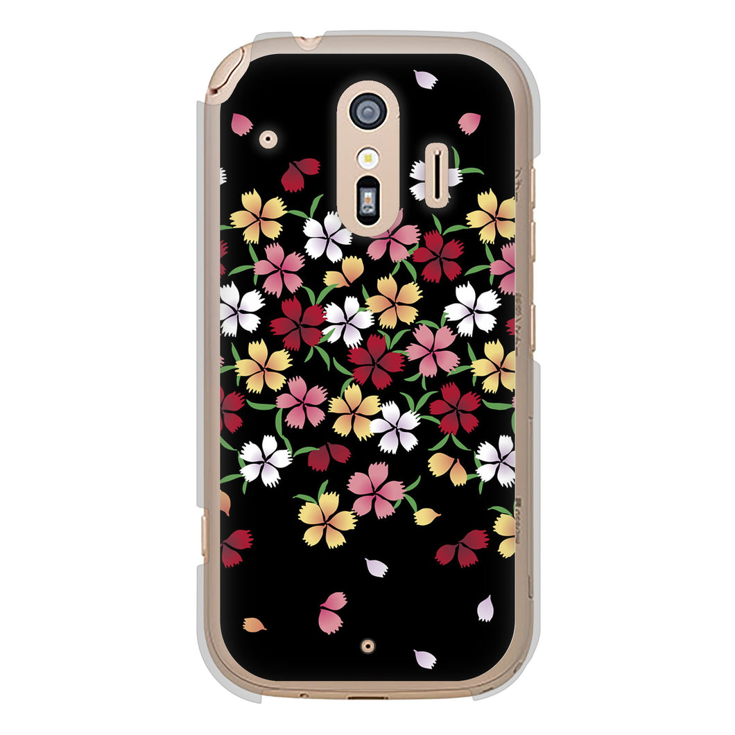 らくらくスマートフォン F-42A docomo 高画質仕上げ 背面印刷 ハードケース 和花柄