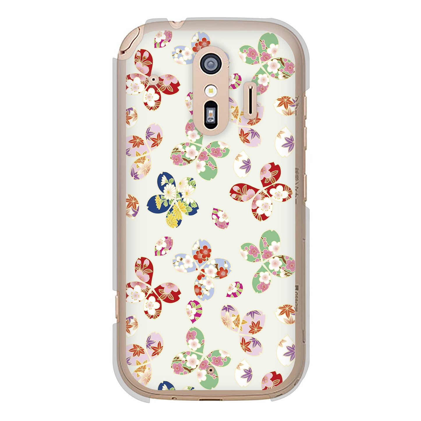らくらくスマートフォン F-42A docomo 高画質仕上げ 背面印刷 ハードケース 和花柄