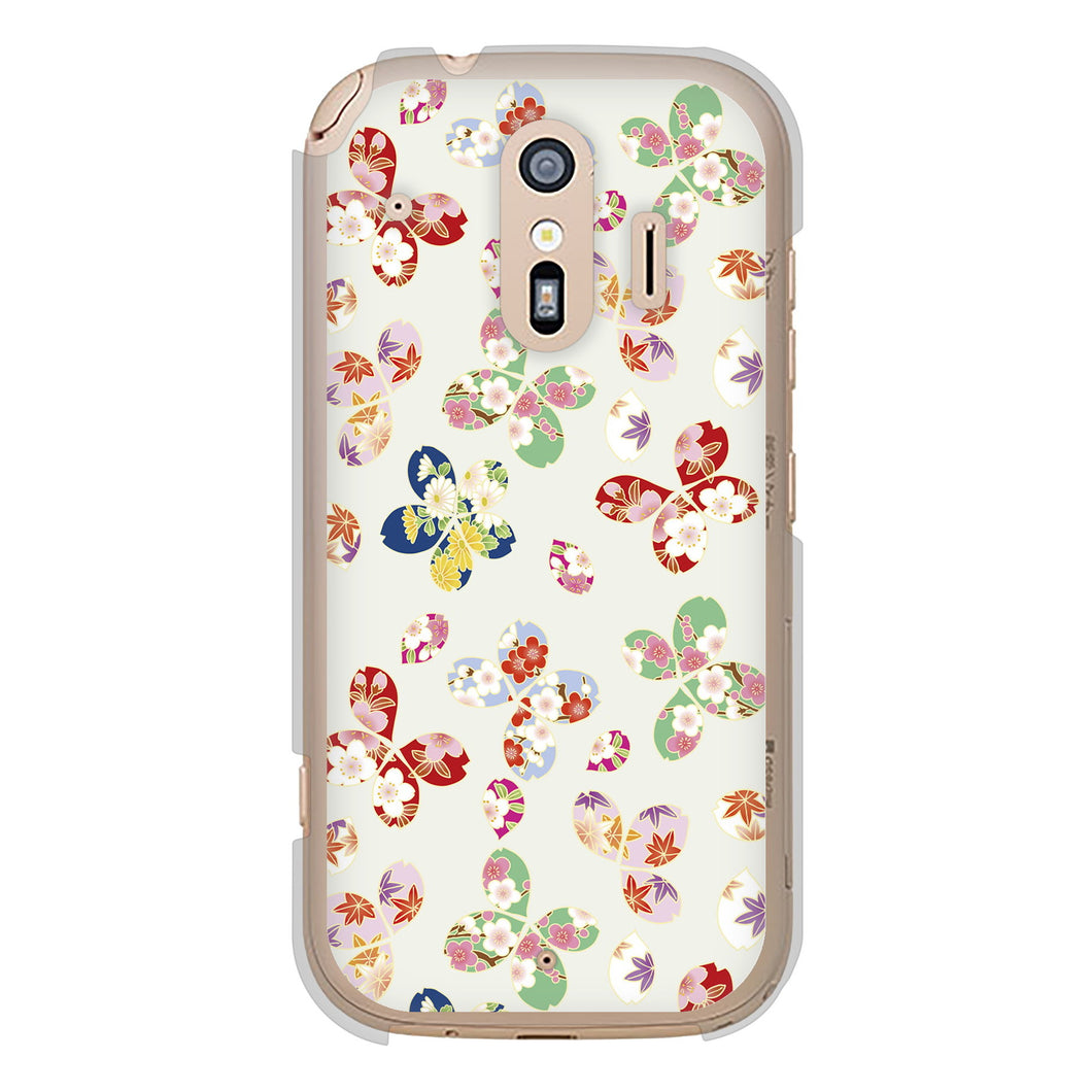 らくらくスマートフォン F-42A docomo 高画質仕上げ 背面印刷 ハードケース 和花柄