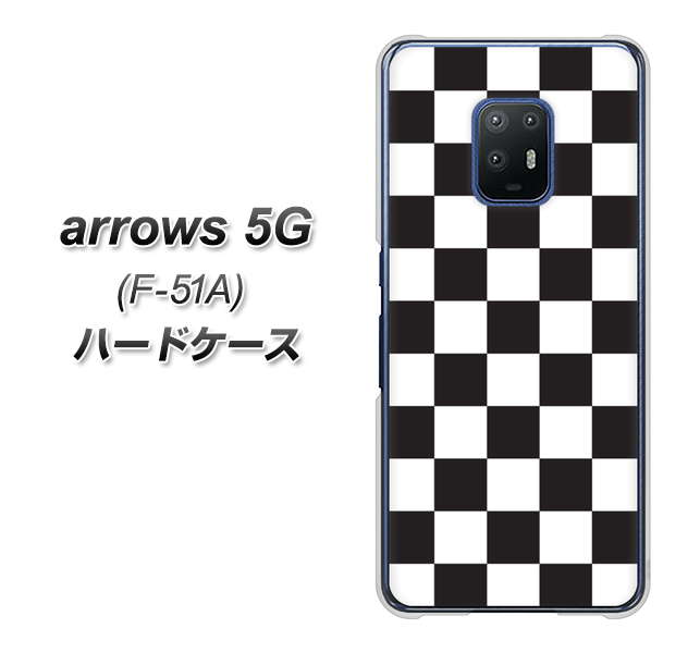 docomo アローズ5G F-51A 高画質仕上げ 背面印刷 ハードケース【151 フラッグチェック】