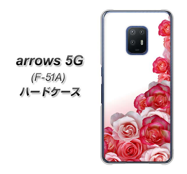 docomo アローズ5G F-51A 高画質仕上げ 背面印刷 ハードケース【299 薔薇の壁】