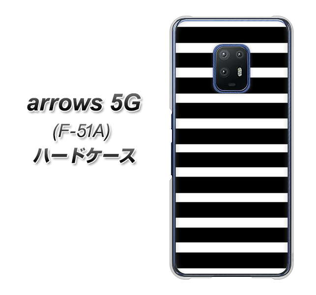 docomo アローズ5G F-51A 高画質仕上げ 背面印刷 ハードケース【330 サイドボーダーブラック】