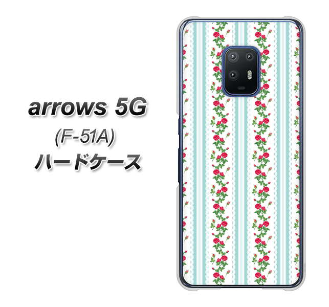 docomo アローズ5G F-51A 高画質仕上げ 背面印刷 ハードケース【744 イングリッシュガーデン(ブルー)】