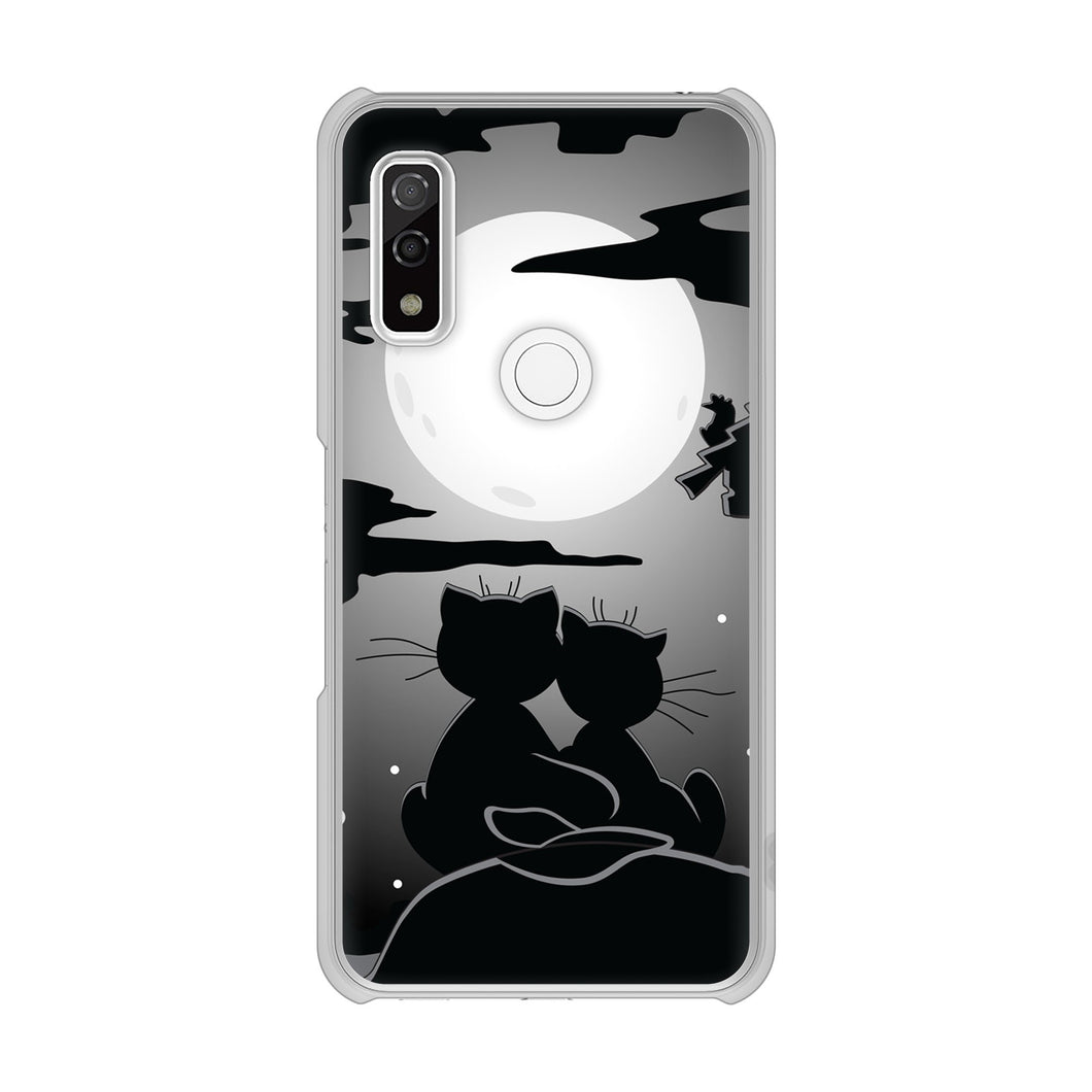 arrows We F-51B docomo 高画質仕上げ 背面印刷 ハードケース 夜とネコ