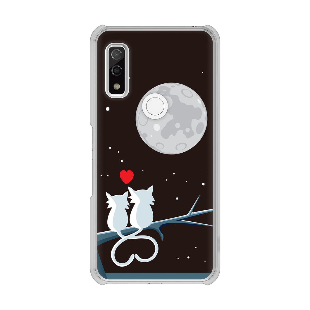 arrows We F-51B docomo 高画質仕上げ 背面印刷 ハードケース 夜とネコ