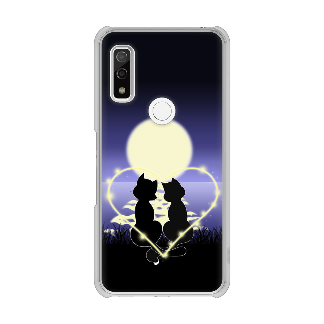 arrows We F-51B docomo 高画質仕上げ 背面印刷 ハードケース 夜とネコ