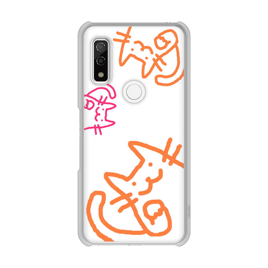 arrows We F-51B docomo 高画質仕上げ 背面印刷 ハードケース 【1098 手まねきする3匹のネコ】