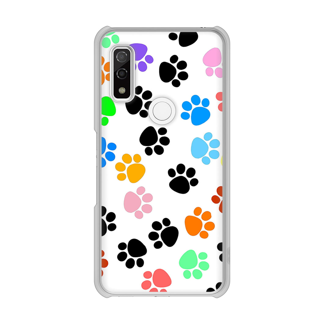 arrows We F-51B docomo 高画質仕上げ 背面印刷 ハードケース 【1108 あしあとカラフル】