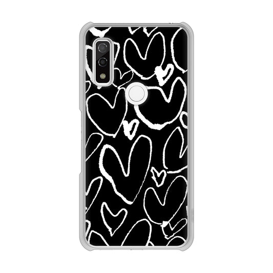 arrows We F-51B docomo 高画質仕上げ 背面印刷 ハードケース 【1124 ハート BK&WH】