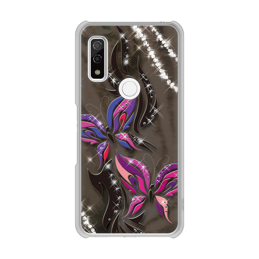 arrows We F-51B docomo 高画質仕上げ 背面印刷 ハードケース 【1164 キラめくストーンと蝶】