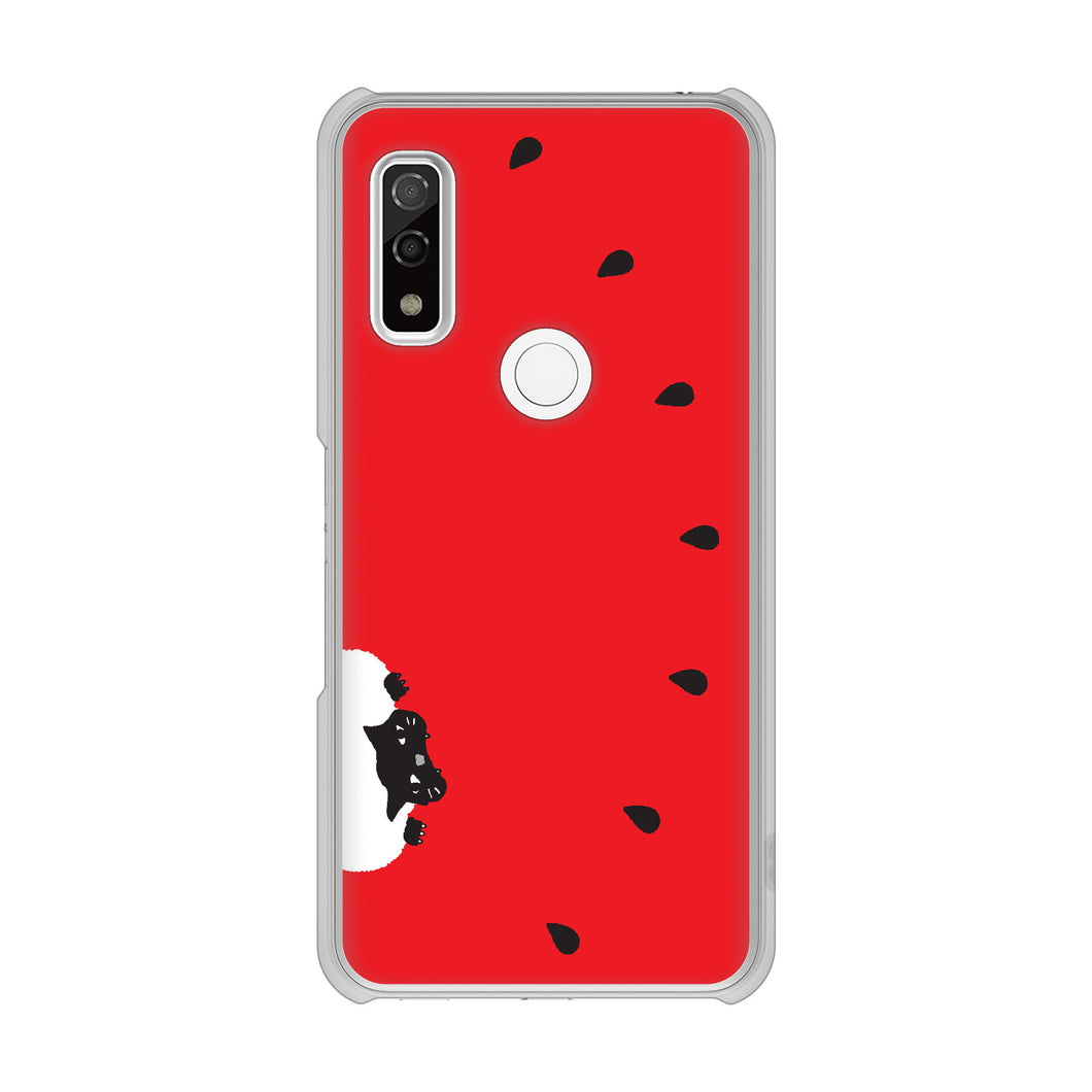 arrows We F-51B docomo 高画質仕上げ 背面印刷 ハードケース すいかをかじるネコ