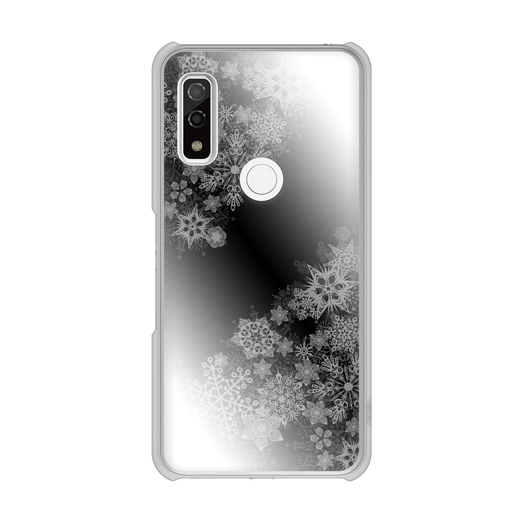 arrows We F-51B docomo 高画質仕上げ 背面印刷 ハードケース 【YJ340 モノトーン 雪の結晶 】