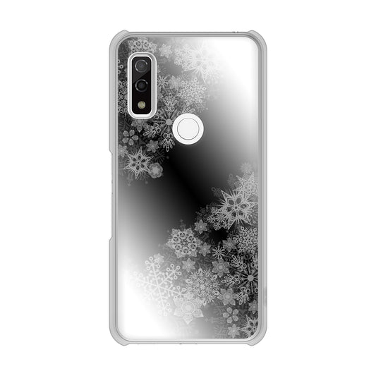 arrows We F-51B docomo 高画質仕上げ 背面印刷 ハードケース 【YJ340 モノトーン 雪の結晶 】