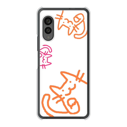 arrows N F-51C docomo 高画質仕上げ 背面印刷 ハードケース 【1098 手まねきする3匹のネコ】