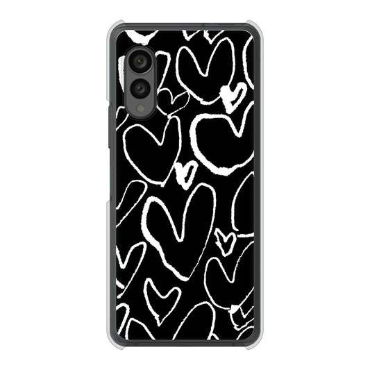 arrows N F-51C docomo 高画質仕上げ 背面印刷 ハードケース 【1124 ハート BK&WH】
