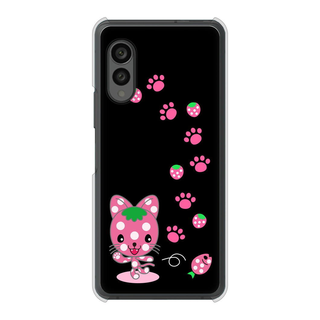 arrows N F-51C docomo 高画質仕上げ 背面印刷 ハードケース むかいあぐる イチゴ猫のにゃんベリー