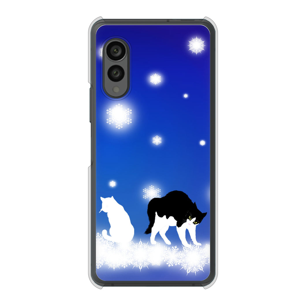 arrows N F-51C docomo 高画質仕上げ 背面印刷 ハードケース 【YJ335 雪の結晶 はちわれ】