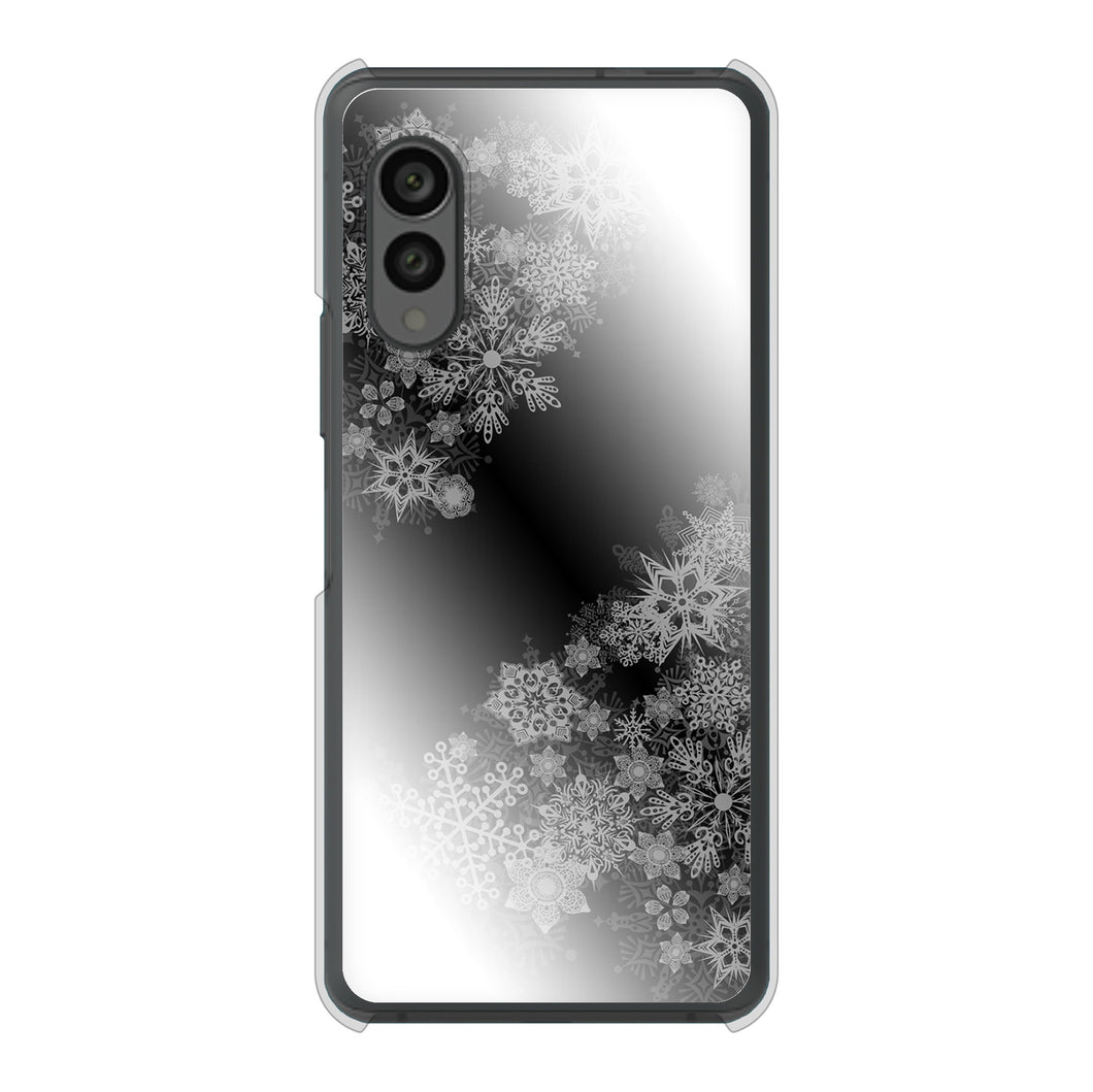 arrows N F-51C docomo 高画質仕上げ 背面印刷 ハードケース 【YJ340 モノトーン 雪の結晶 】