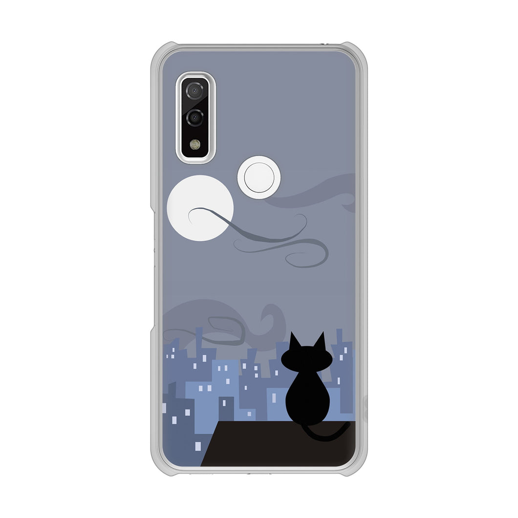 arrows We FCG01 高画質仕上げ 背面印刷 ハードケース 夜とネコ