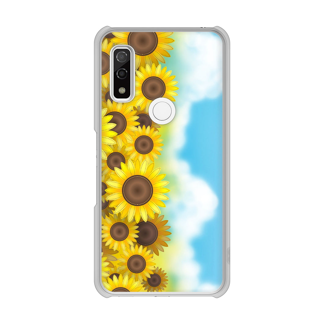 arrows We FCG01 高画質仕上げ 背面印刷 ハードケース 【148 ひまわり畑】