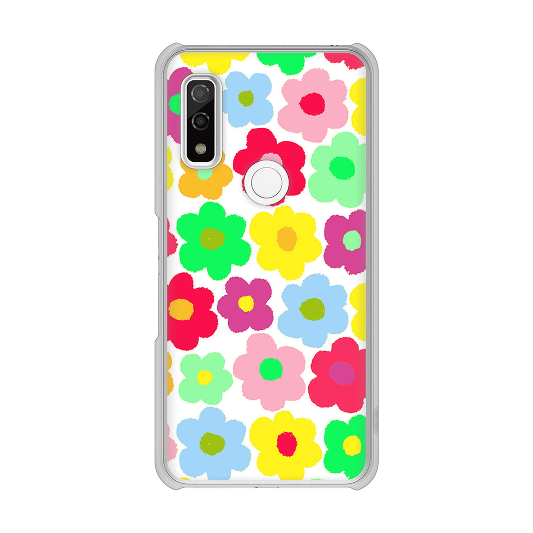 arrows We FCG01 高画質仕上げ 背面印刷 ハードケース ルーズフラワー