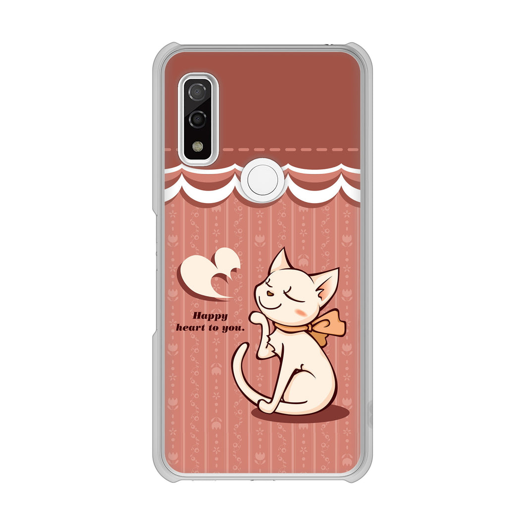 arrows We FCG01 高画質仕上げ 背面印刷 ハードケース 【1102 ネコの投げキッス】