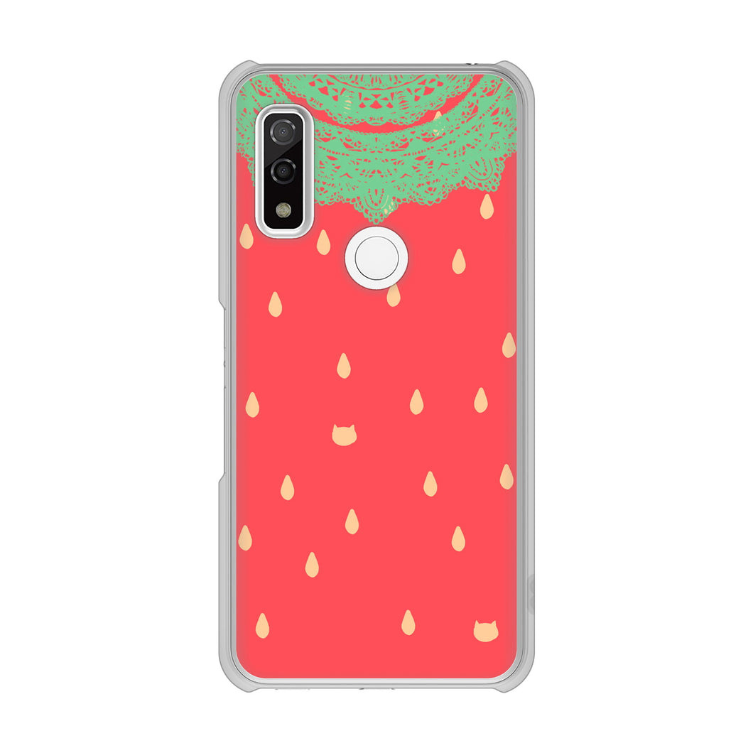 arrows We FCG01 高画質仕上げ 背面印刷 ハードケース 【MI800 strawberry ストロベリー】