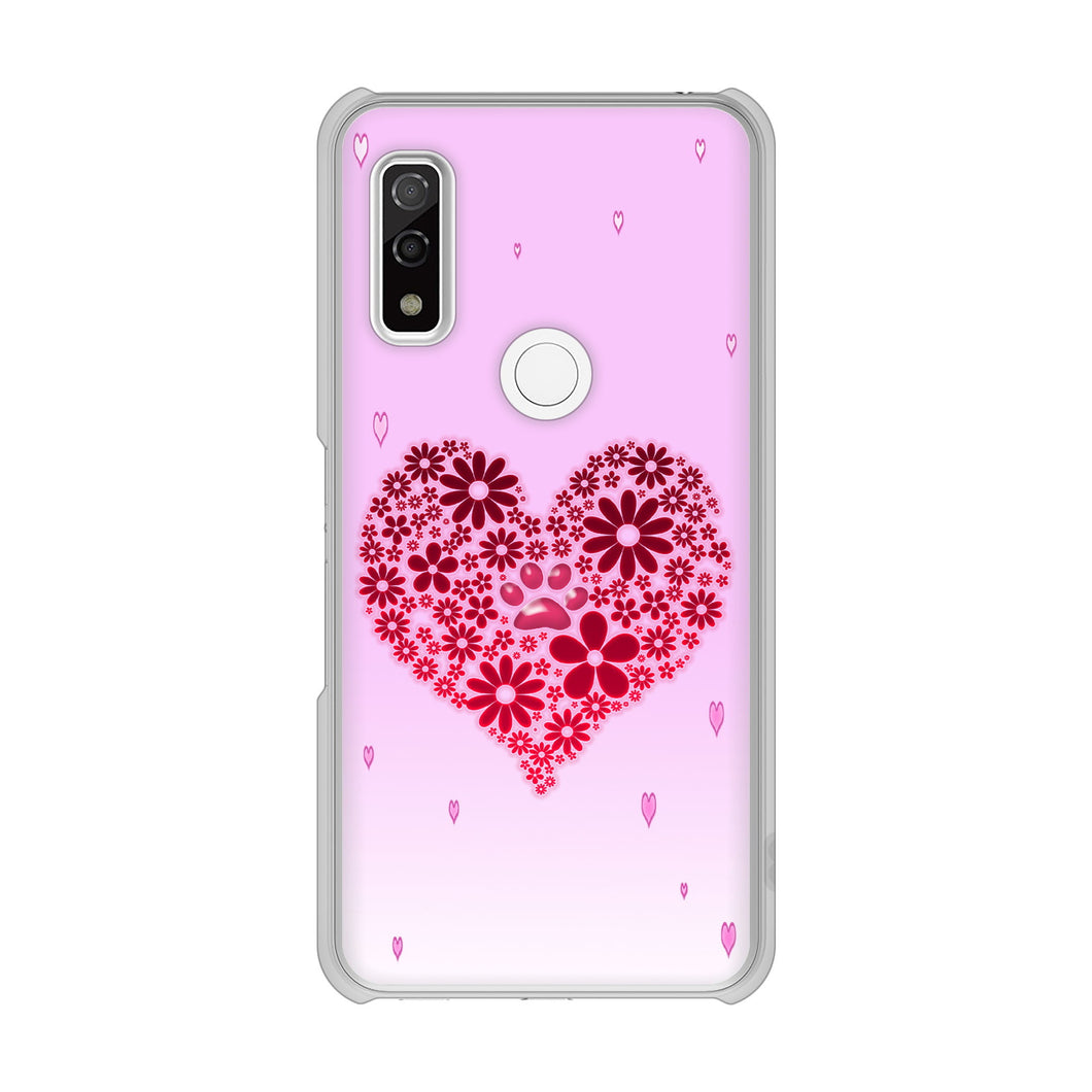 arrows We FCG01 高画質仕上げ 背面印刷 ハードケース ハートと肉球