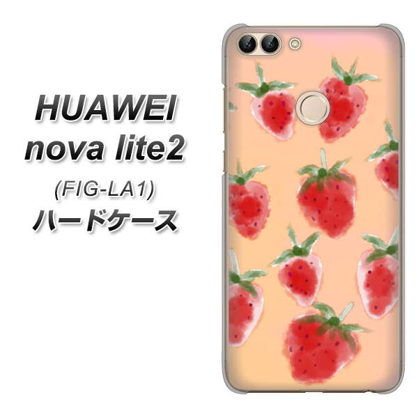 HUAWEI(ファーウェイ)nova lite 2 FIG-LA1 高画質仕上げ 背面印刷 ハードケース【YJ179 イチゴ 水彩179】