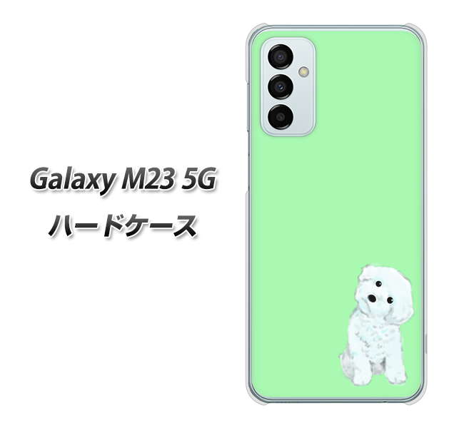 Galaxy M23 5G 高画質仕上げ 背面印刷 ハードケース【YJ071 トイプードルホワイト(グリーン)】