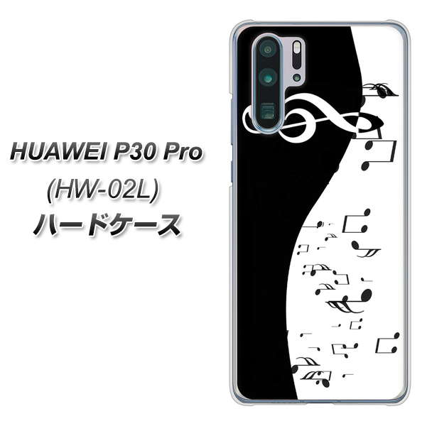 docomo HUAWEI(ファーウェイ) P30 Pro HW-02L 高画質仕上げ 背面印刷 ハードケース【114 モノトーンのリズム】