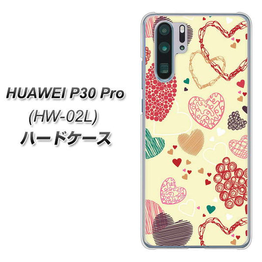 docomo HUAWEI(ファーウェイ) P30 Pro HW-02L 高画質仕上げ 背面印刷 ハードケース【480 素朴なハート】